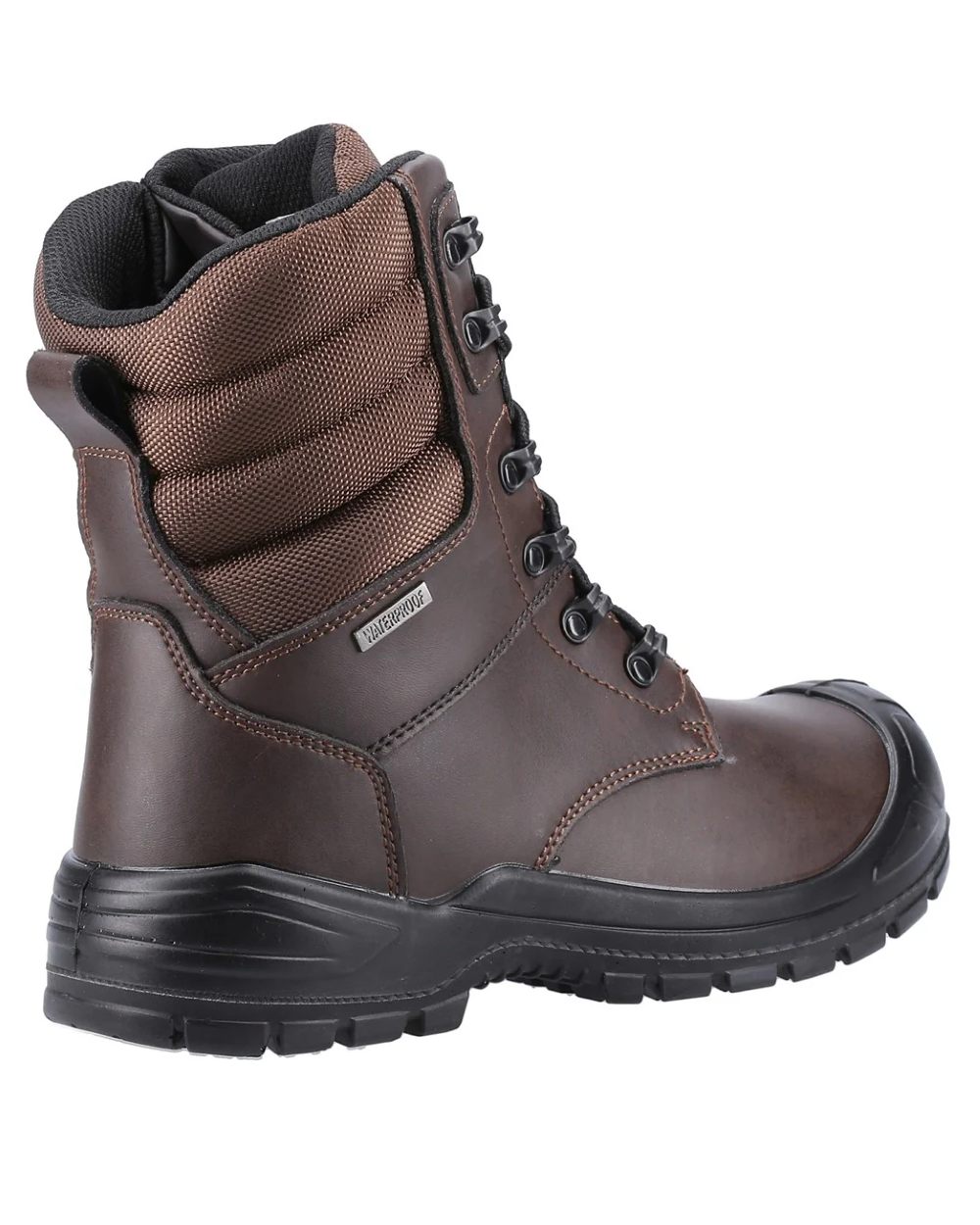 Brown coloured Amblers Safety AS240 Waterproof S3 SRC Safety Boots on white background