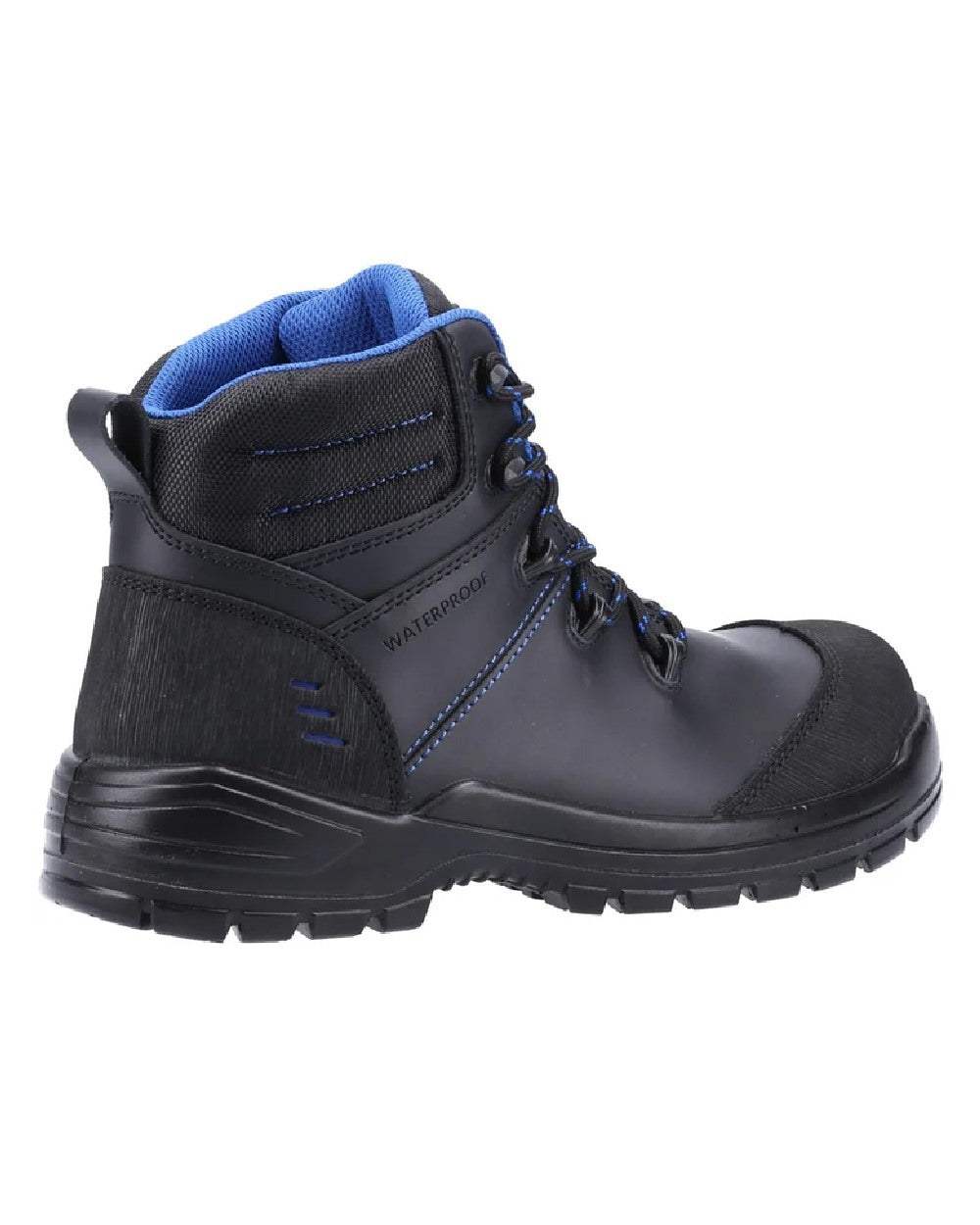 Black coloured Amblers Safety AS308C Waterproof Safety Boots on white background