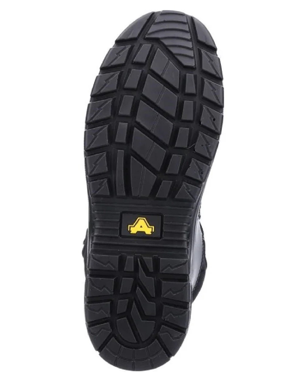 Black coloured Amblers Safety Mens AS241 Waterproof S3 SRC Safety Boots on white background