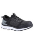 Black coloured Amblers Safety Mens AS718 S1P SRA Safety Trainers on white background