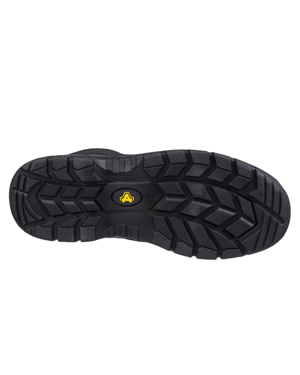 Black Coloured Amblers Safety Mens FS151 Vegan Friendly SRC Safety Boots on white background