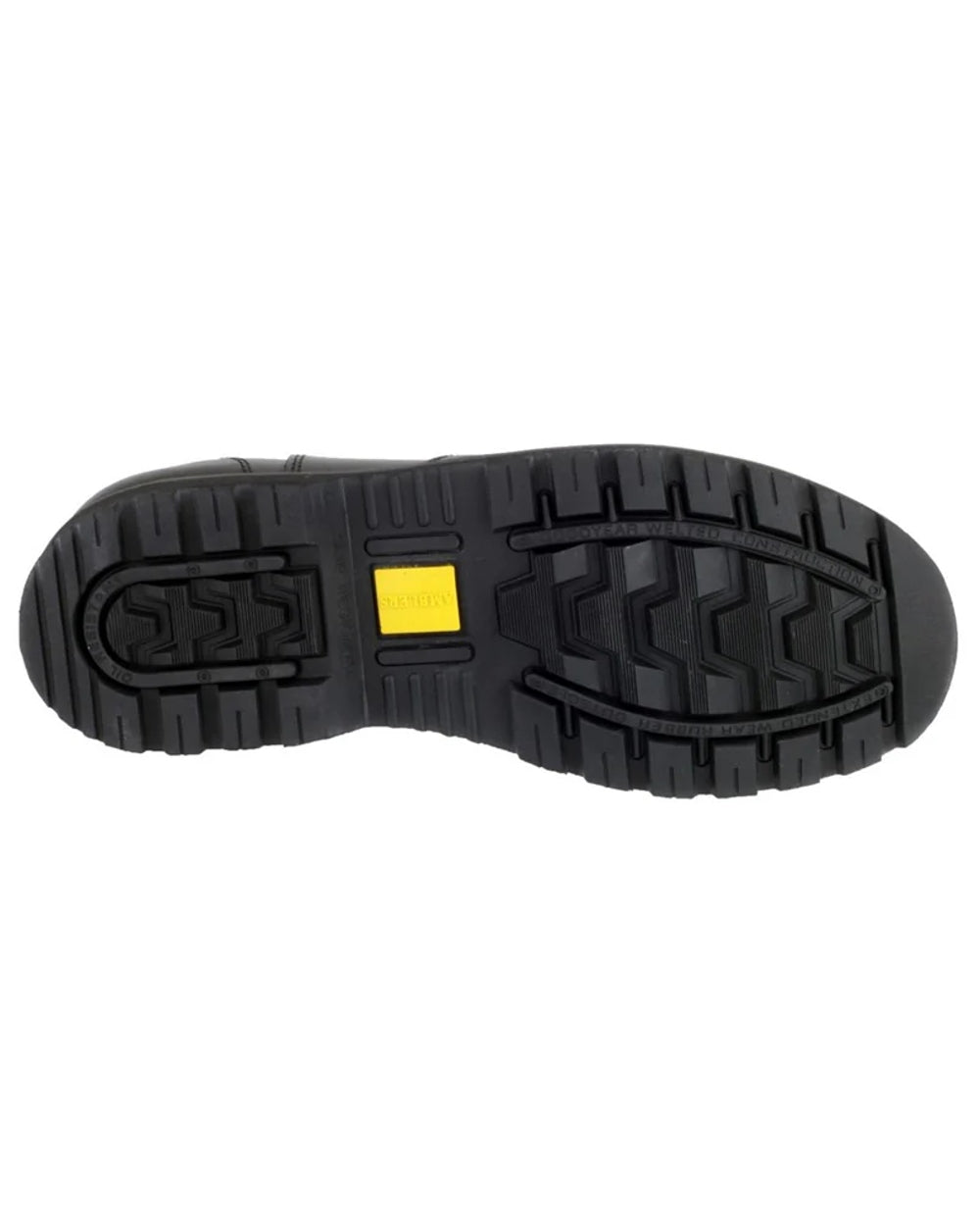 Black Coloured Amblers Safety Mens FS5 Goodyear Welted SRA Safety Dealer Boots on white background
