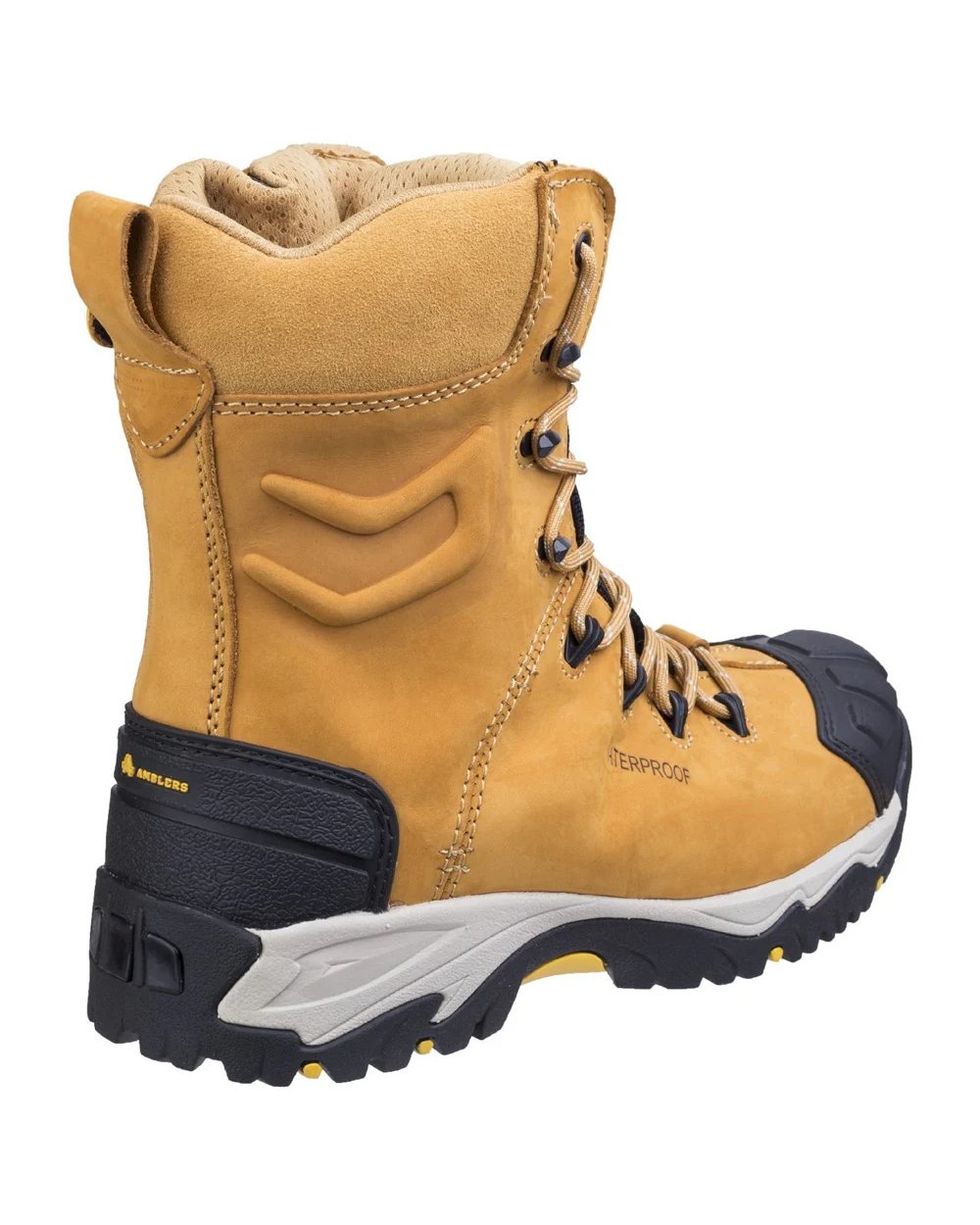 Honey coloured Amblers Safety Mens FS998 Waterproof S3 SRC Safety Boots on white background