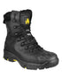 Black coloured Amblers Safety Mens FS999 Waterproof S3 SRC Safety Boots on white background