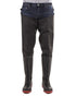 Black Red coloured Amblers Safety Rhone Thigh Safety Wader on white background