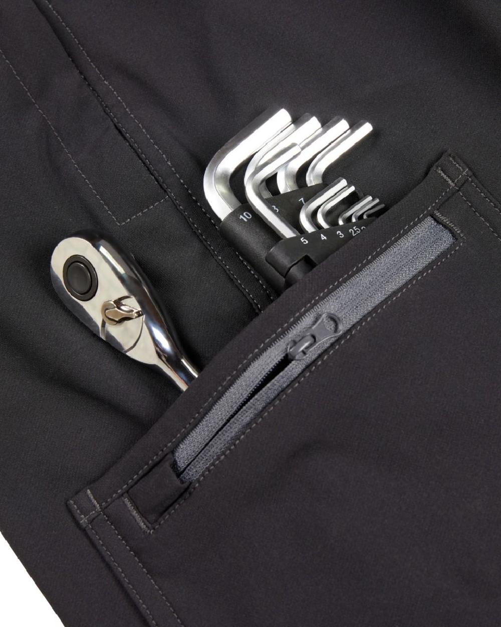 Black Grey Coloured Apache Mens 4-Way Stretch Watson Jogger on white background