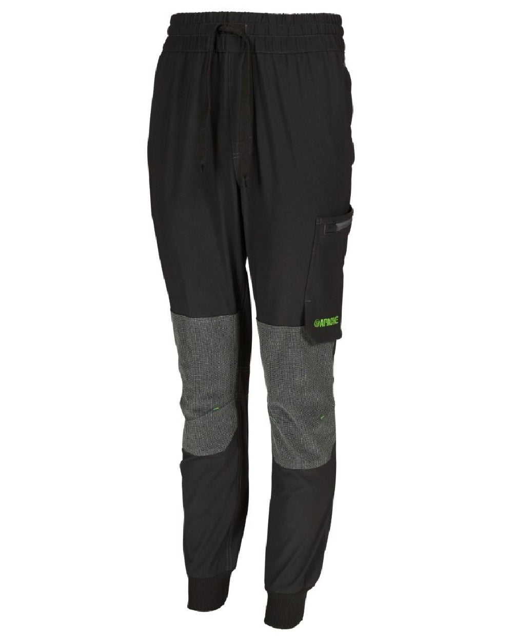 Black Grey Coloured Apache Mens 4-Way Stretch Watson Jogger on white background