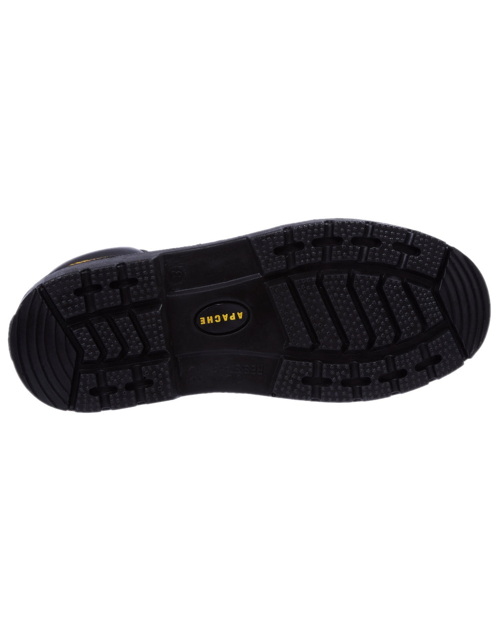 Black Coloured Apache Mens 6 Eye Safety Boots on white background