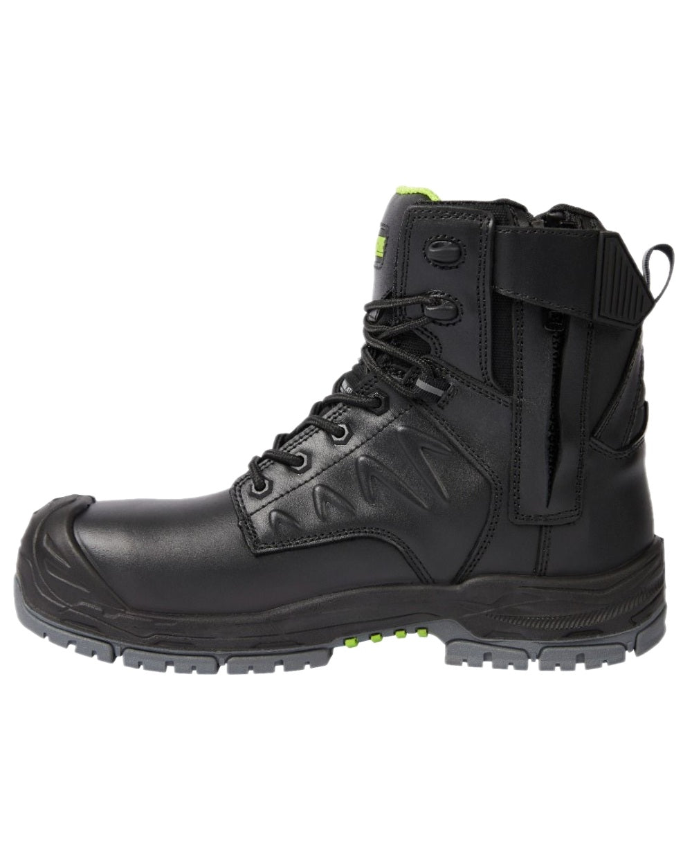 Black Coloured Apache Mens Chilliwack Side Zip Waterproof Safety Boots on white background