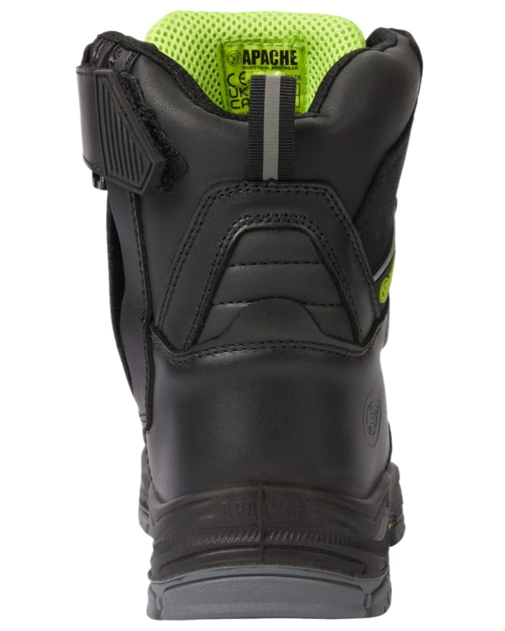 Black Coloured Apache Mens Chilliwack Side Zip Waterproof Safety Boots on white background