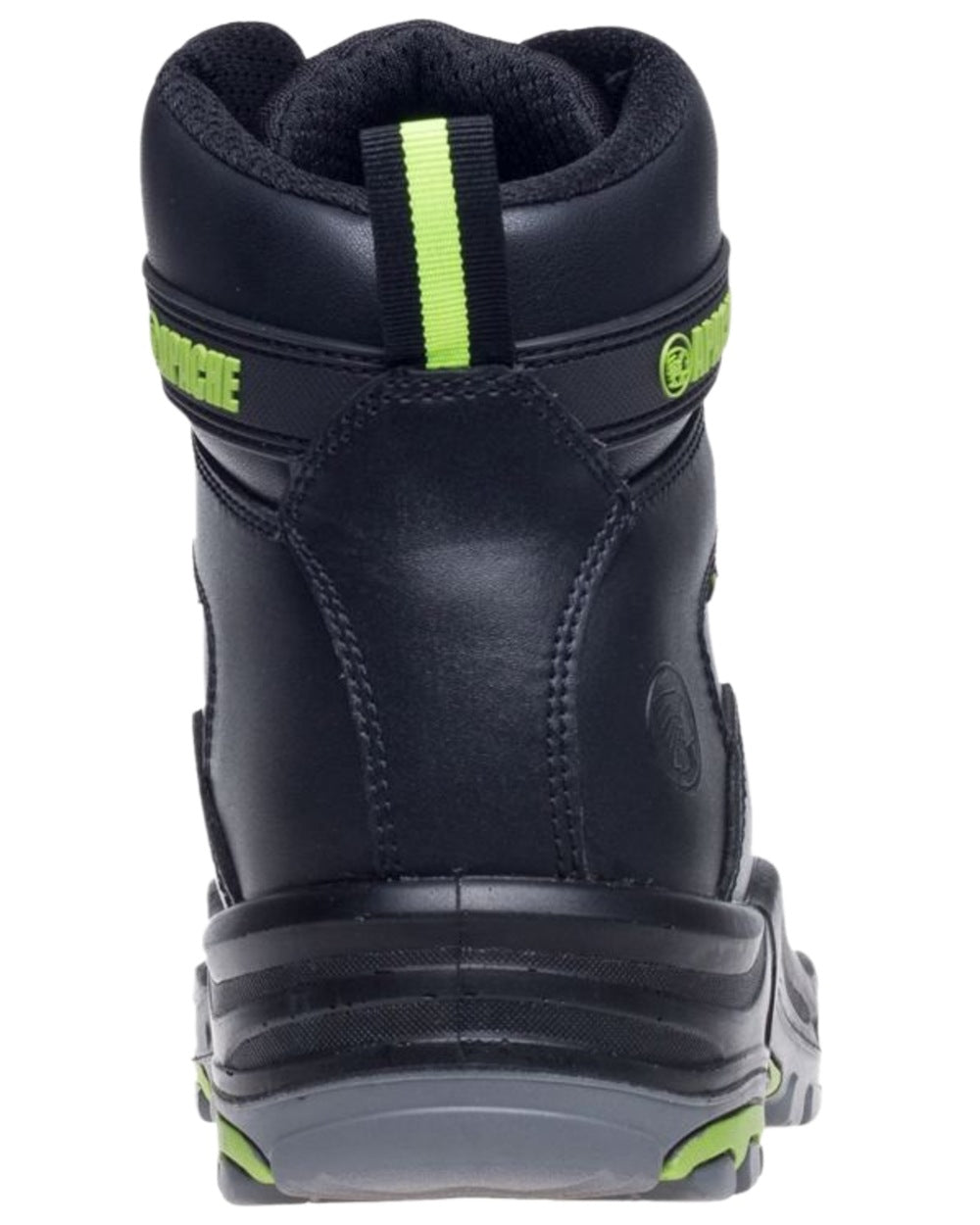 Black Coloured Apache Mens Dakota Metal Free Waterproof Safety Boots on white background