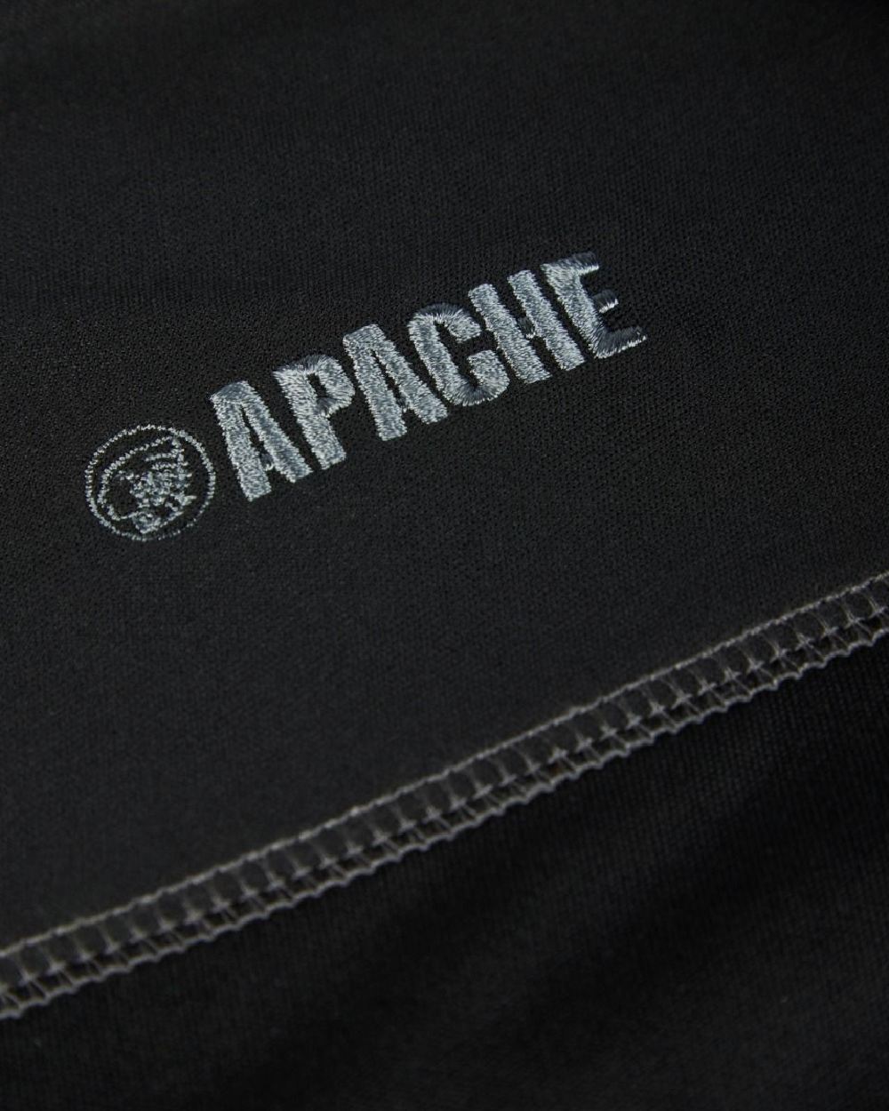 Black Grey Coloured Apache Mens Langley Polo Shirt on white background