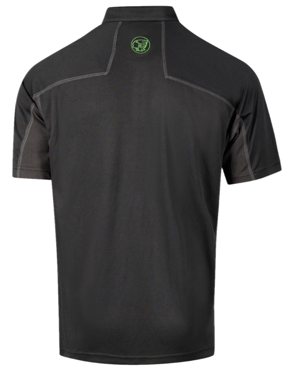 Black Grey Coloured Apache Mens Langley Polo Shirt on white background