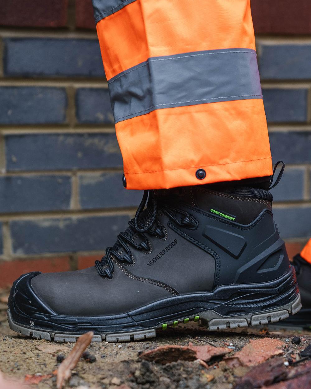 Brown Coloured Apache Mens Mission 100% Non-Metallic Safety Boots on outdoor background