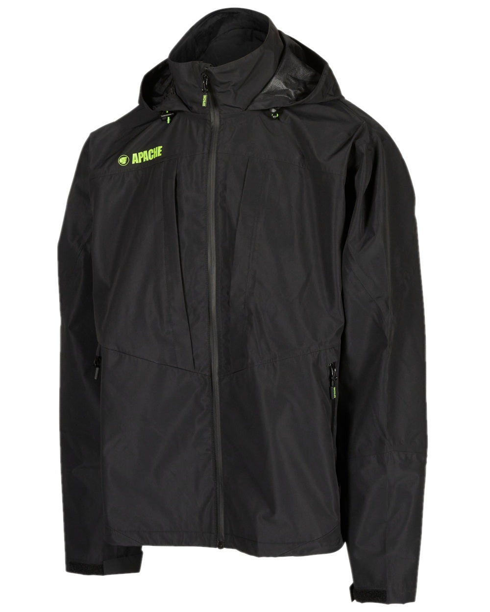 Black Coloured Apache Mens Ottawa Stretch Waterproof Jacket on white background
