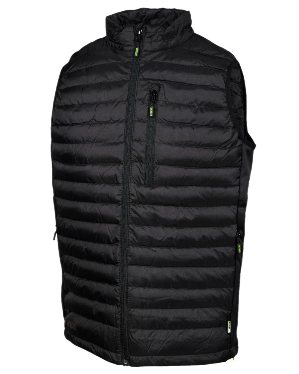 Black Coloured Apache Mens Picton Gilet With Recycled Polyester Baffles on white background