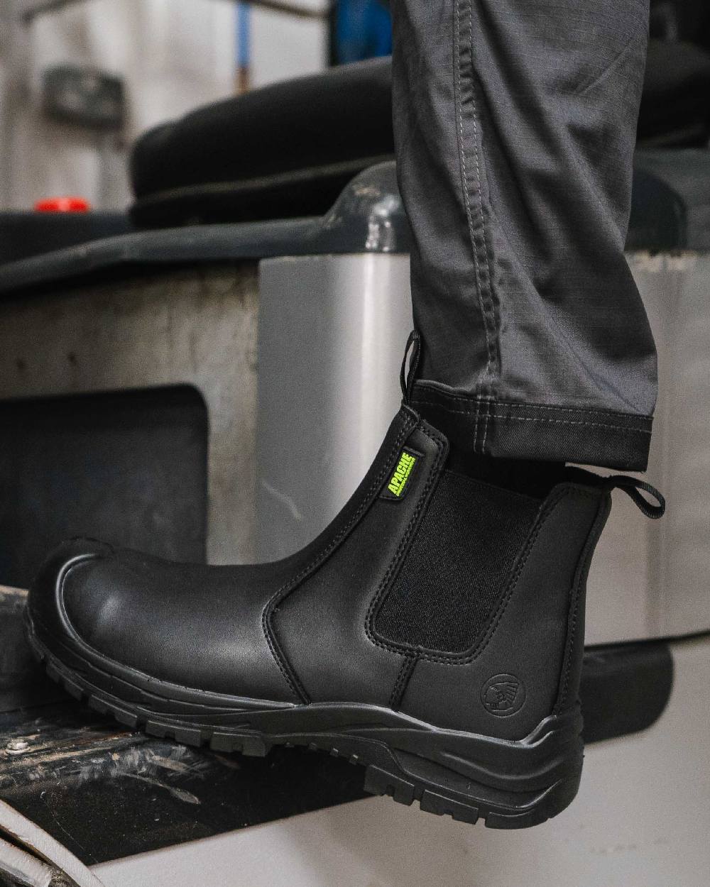 Black Coloured Apache Mens Brooks Recycled Leather Dealer Boots on outdoor background