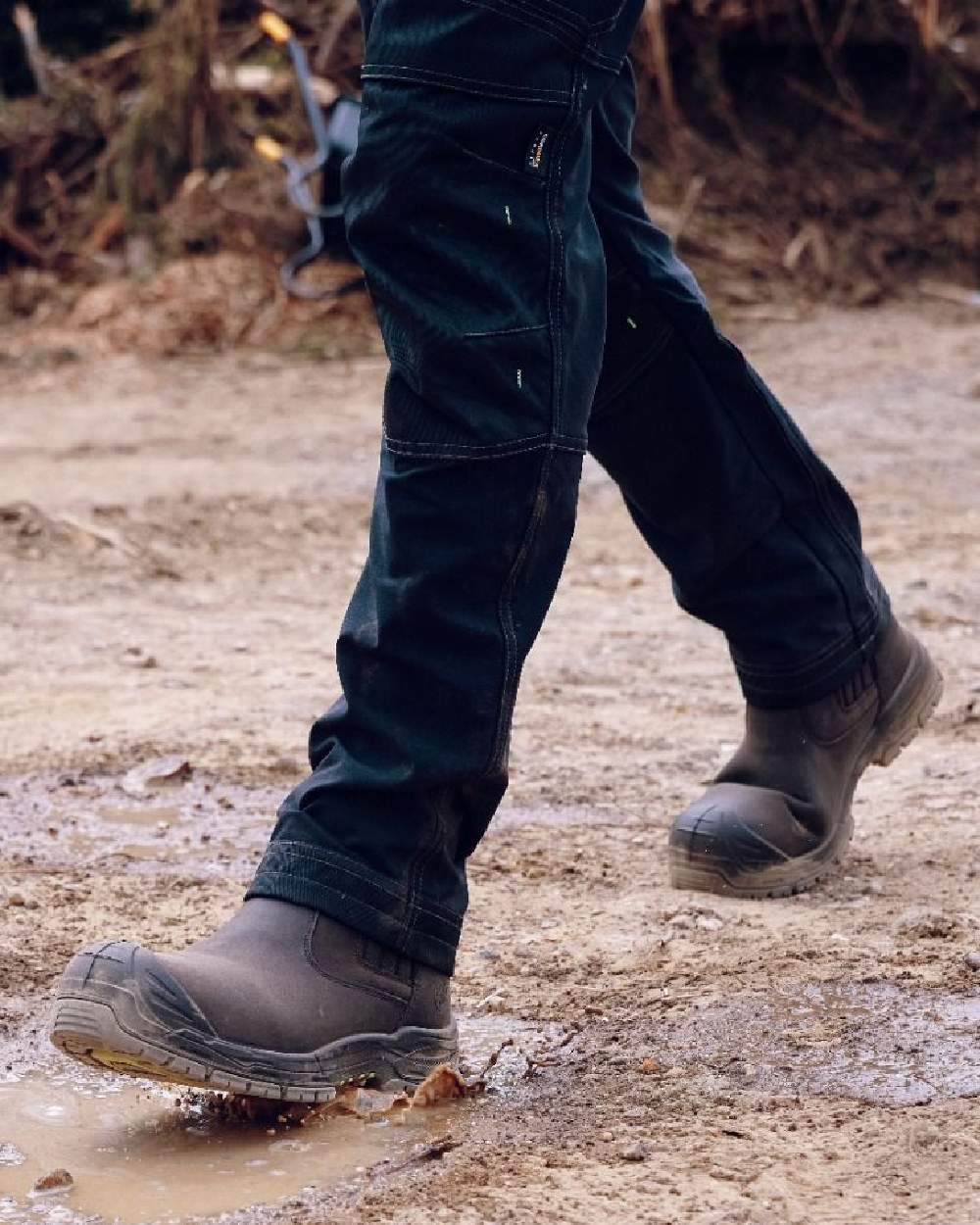 Brown Coloured Apache Mens Wabana Water Resistant Dealer Boots on outdoor background