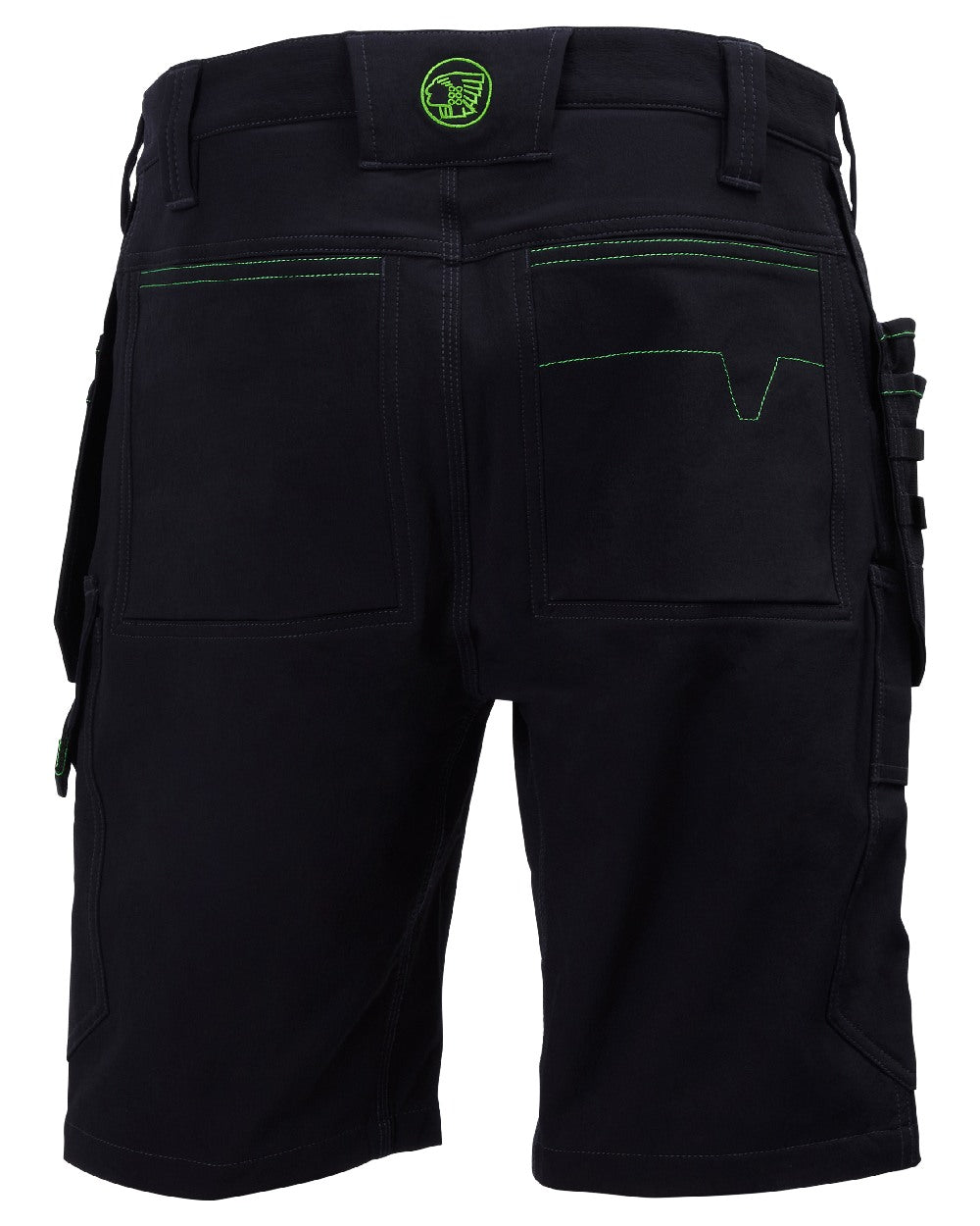 Black Coloured Apache Mens Whistler 4 Way Stretch Shorts on white background