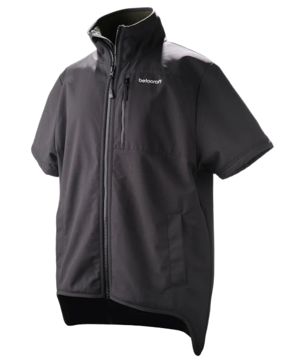 Jet Black coloured Betacraft Mens Gully Short Sleeve Jacket on white background