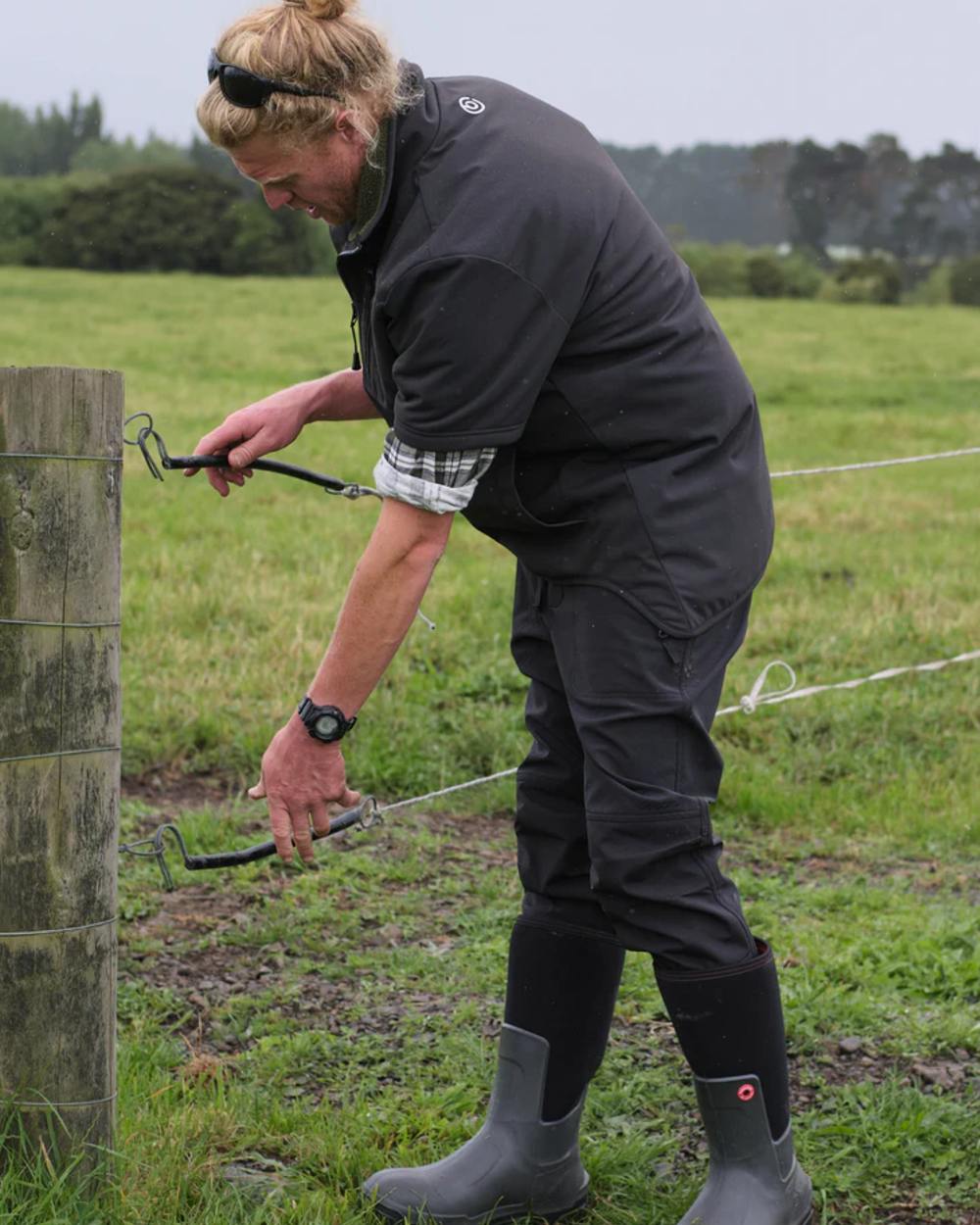 Jet Black coloured Betacraft Mens Gully Short Sleeve Jacket on outdoor background