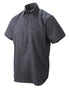 Dark Navy Cream Coloured Betacraft Mens Horizon Short-Sleeved Shirts on white background