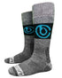 Grey coloured Betacraft Merino Full Length Socks on white background