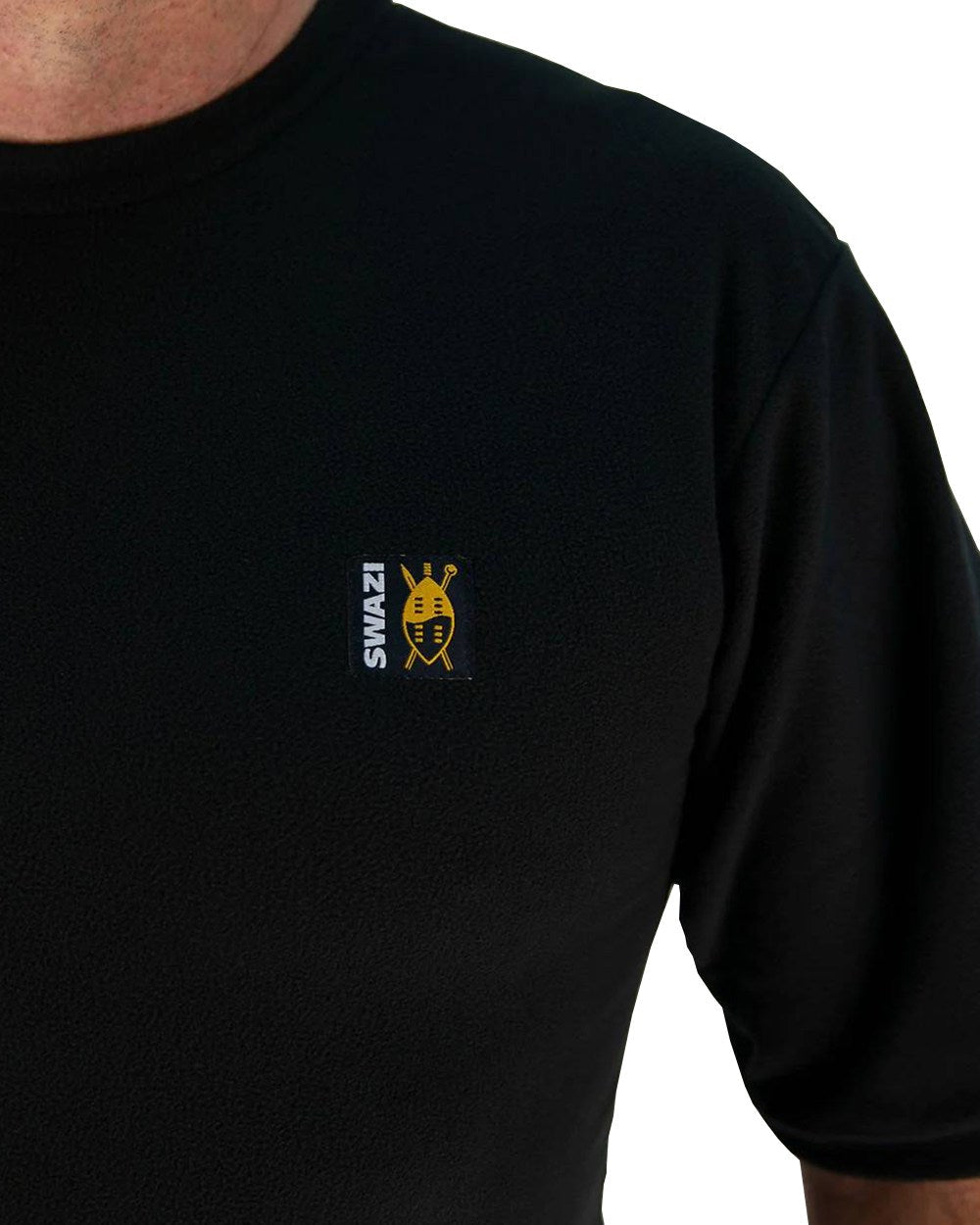 Black Coloured Swazi Micro Top On A White Background