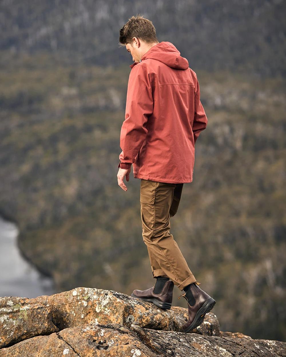 Cocoa Brown Coloured Blundstone 2057 Cocoa Brown Chelsea Boots on outdoor background