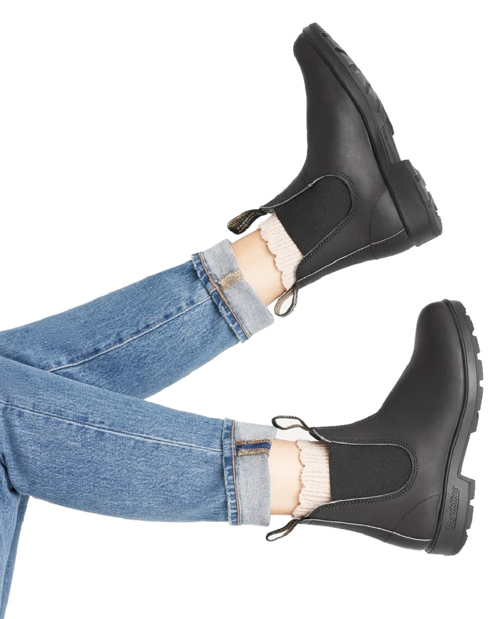 Black coloured Blundstone 510 Original Voltan Black Leather Boots on white background