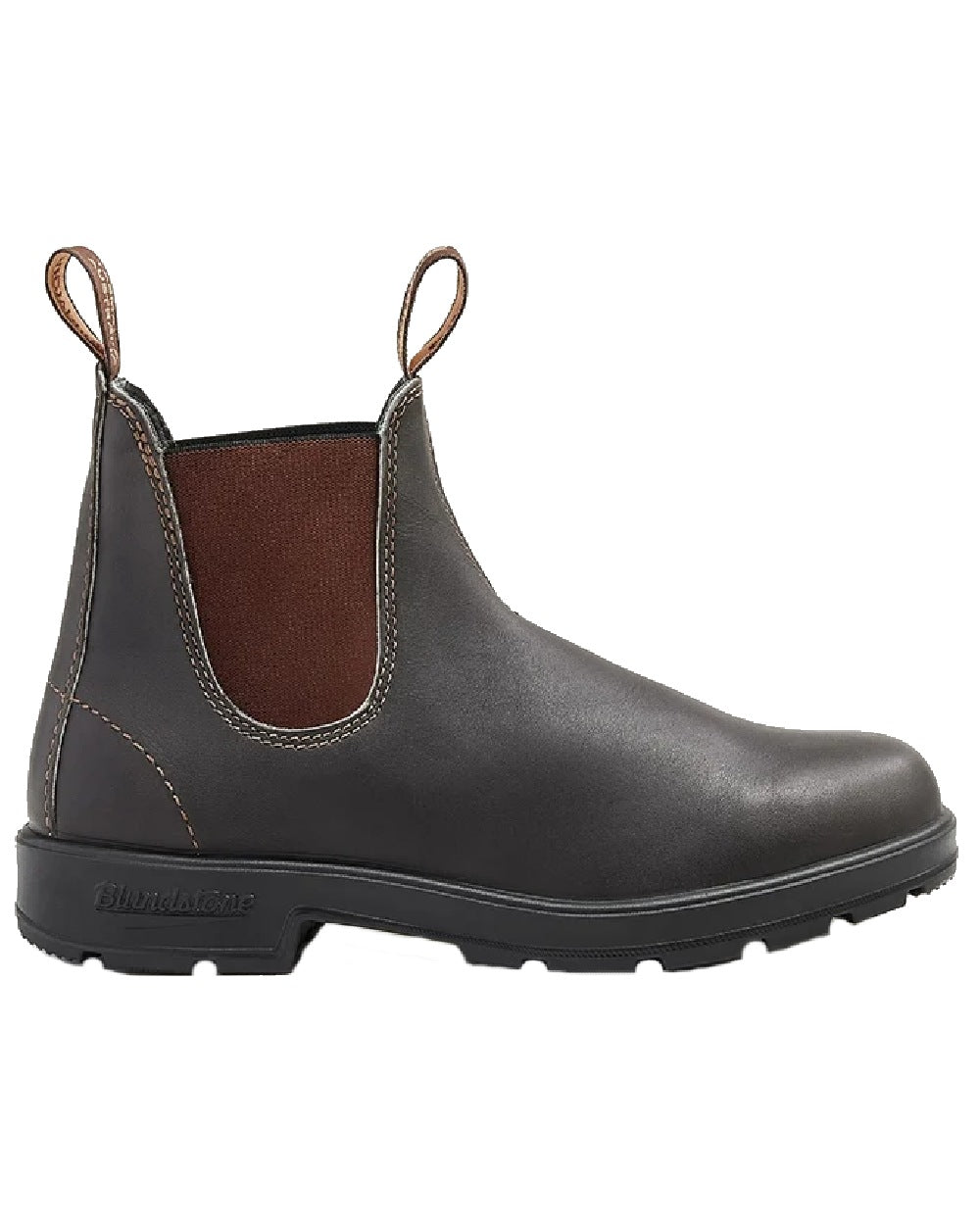 Stout Brown coloured Blundstone Original 500 Chelsea Boots on white background