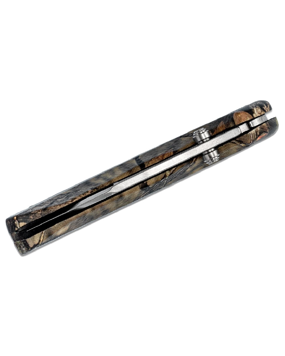 Green Camo coloured Buck 284 Bantam BBW Knife on white background