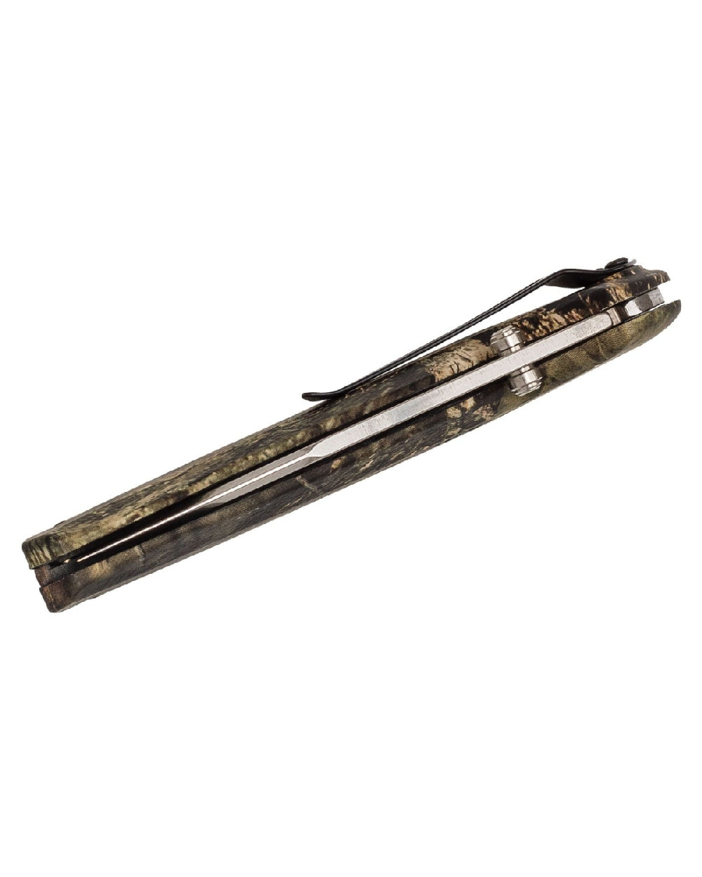 Green Camo coloured Buck Bantam BHW Knife on white background