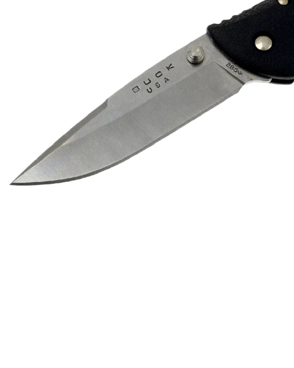 Black coloured Buck Bantam BLW Knife on white background