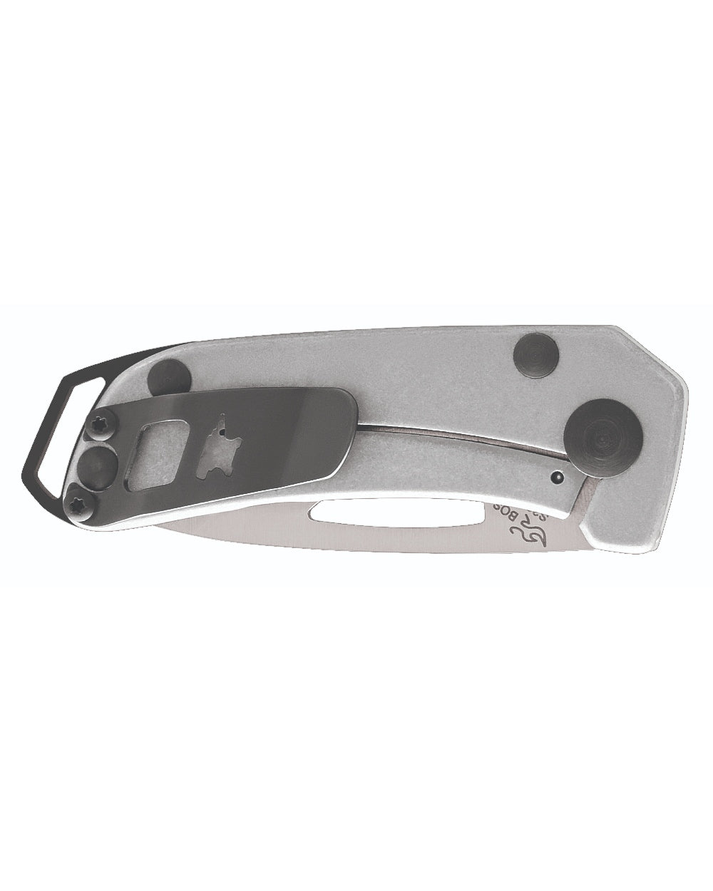 Natural coloured Buck Budgie Knife on white background