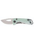 Natural coloured Buck Budgie Knife on white background