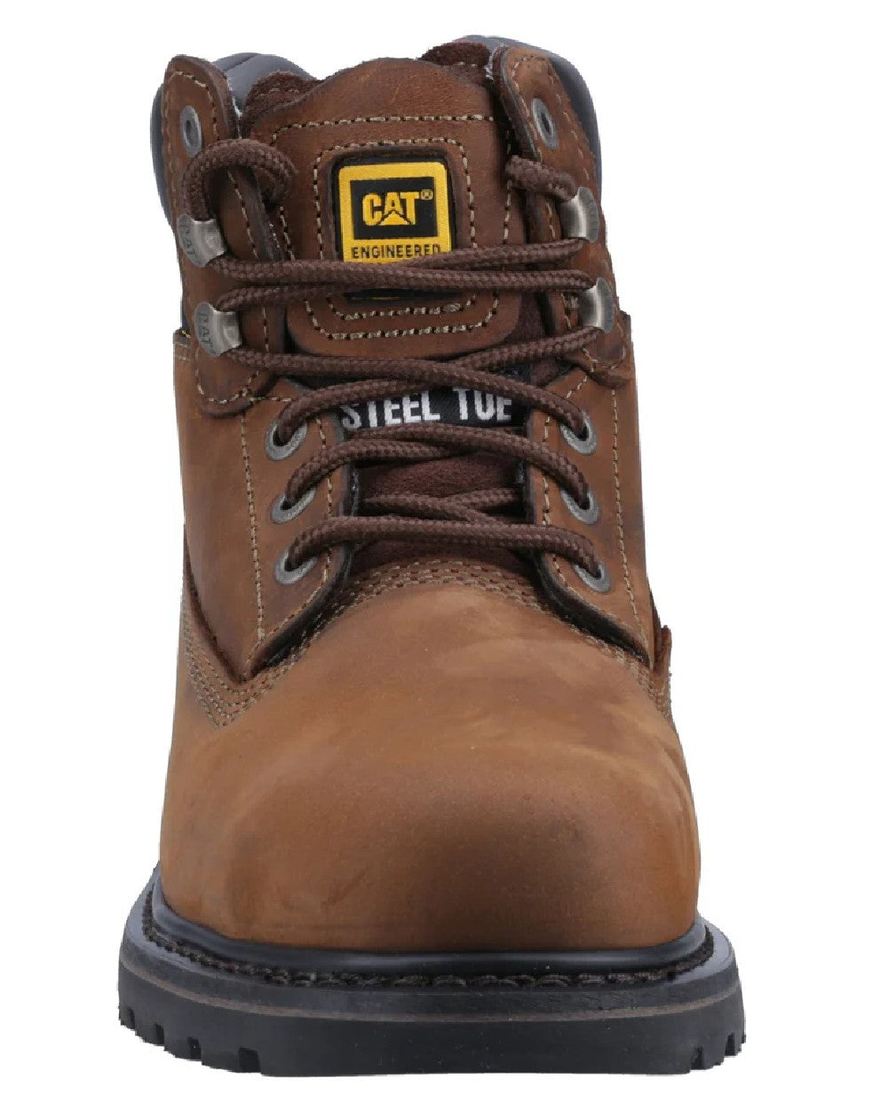 Brown coloured Caterpillar Holton SB Leather Safety Boot on white background