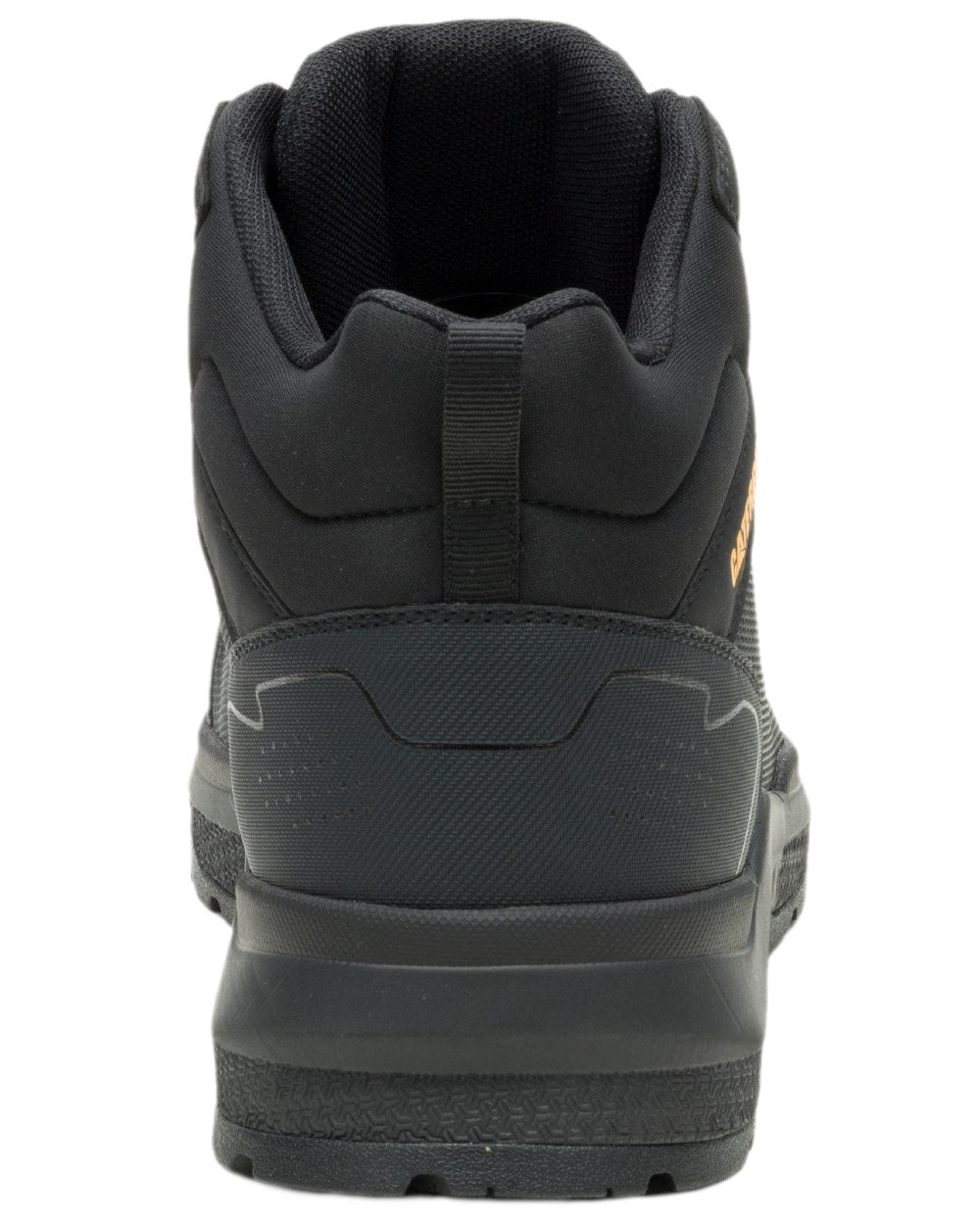 Black Coloured Caterpillar Mens Inductor Tech Mid Safety Boots on white background