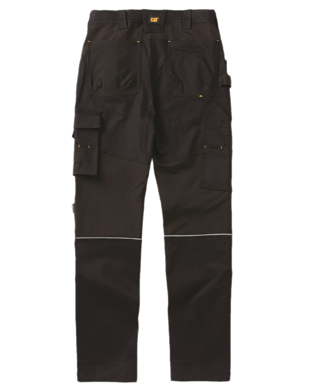Black Coloured Caterpillar Mens Tech Pro Holster Pocket Trousers on white background