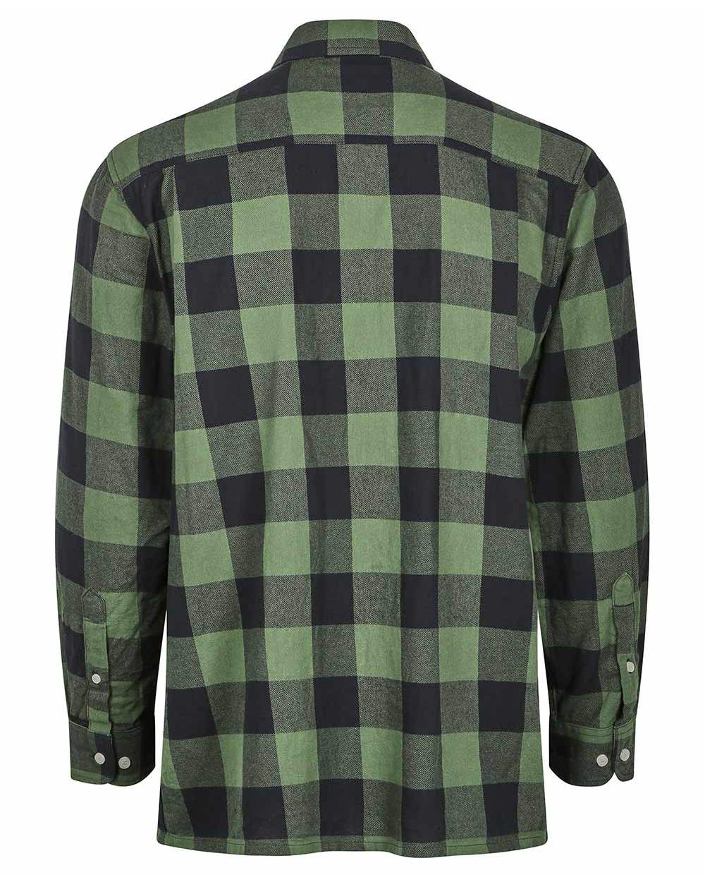 Green coloured Champion Arran Long Sleeve Shirt on white background