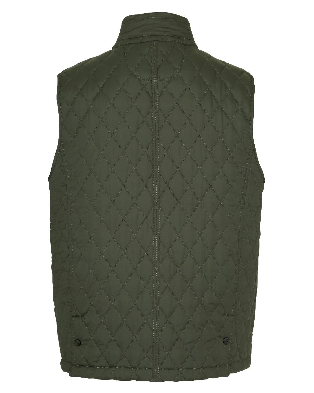 Olive coloured Champion Ashby Quilted Body Warmer on white background