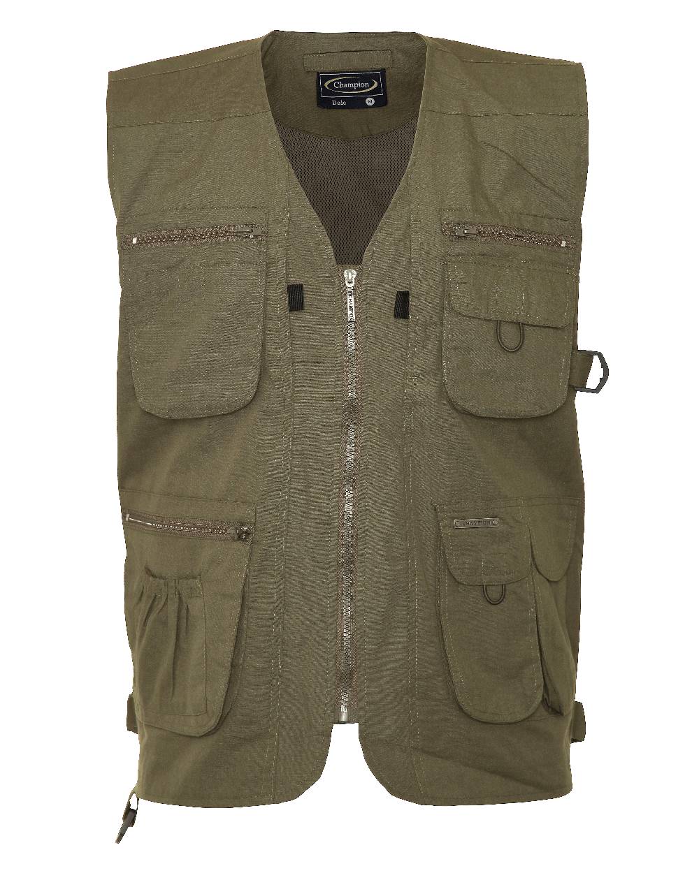 Olive coloured Champion Dale Gilet on white background