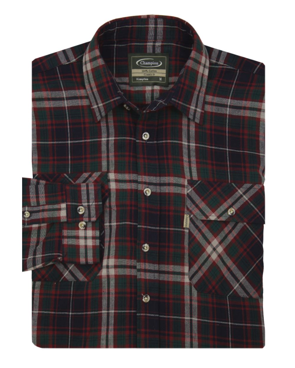 Blue coloured Champion Kempton Work Shirt on white background
