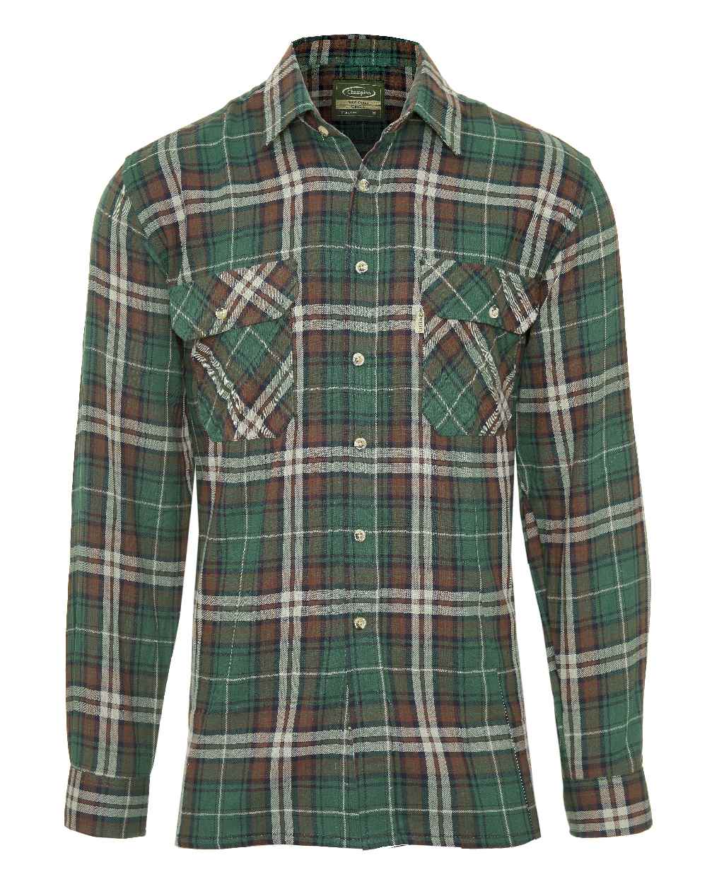 Green coloured Champion Kempton Work Shirt on white background