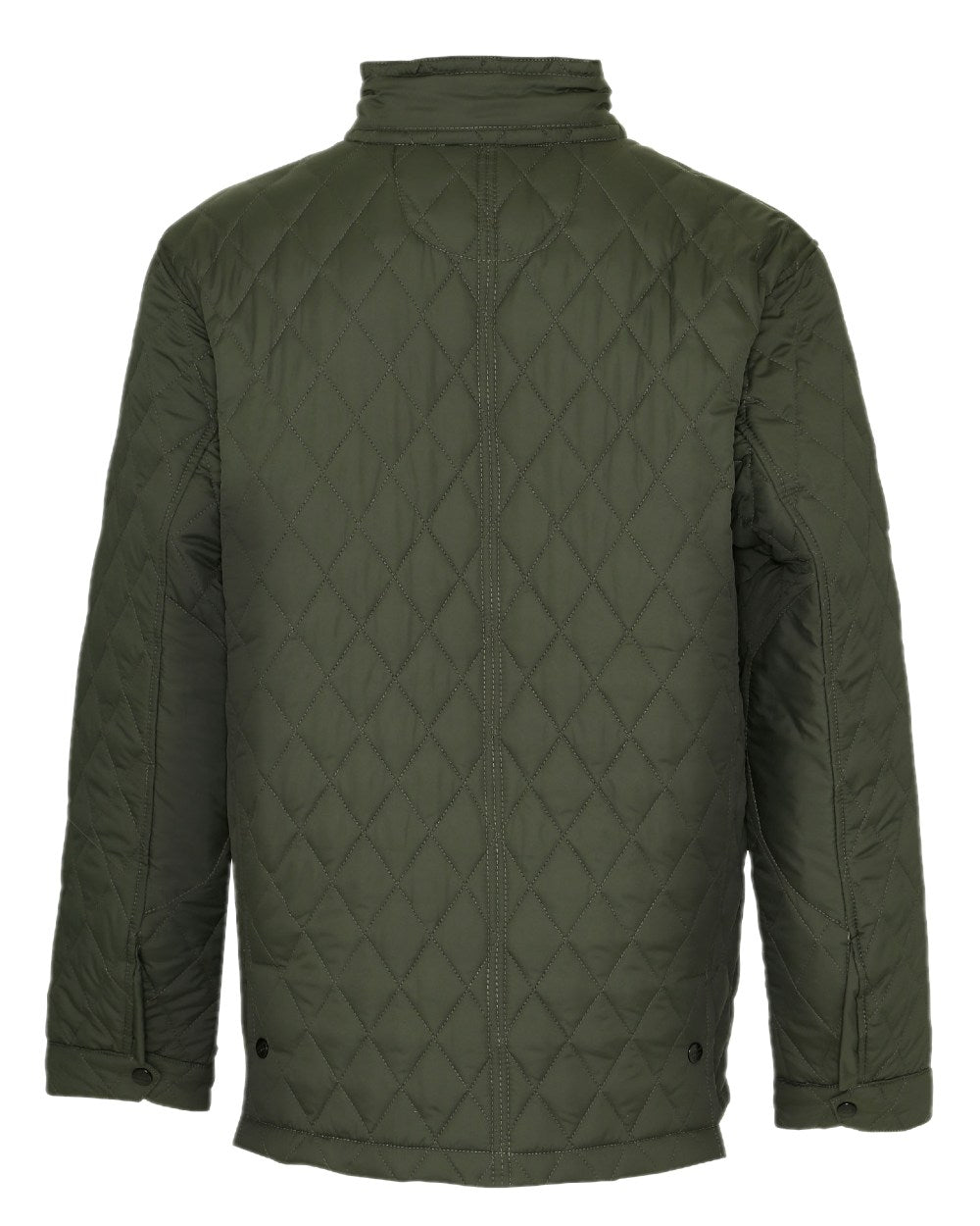 Olive coloured Champion Padstow Quilted Jacket on white background