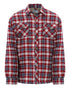 Red coloured Champion Pennine Fleece Lined Shirt on white background