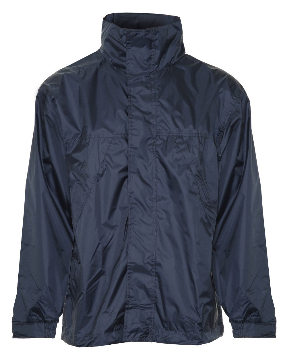 Navy coloured Champion Typhoon Waterproof Shell Jacket on white background