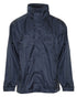 Navy coloured Champion Typhoon Waterproof Shell Jacket on white background