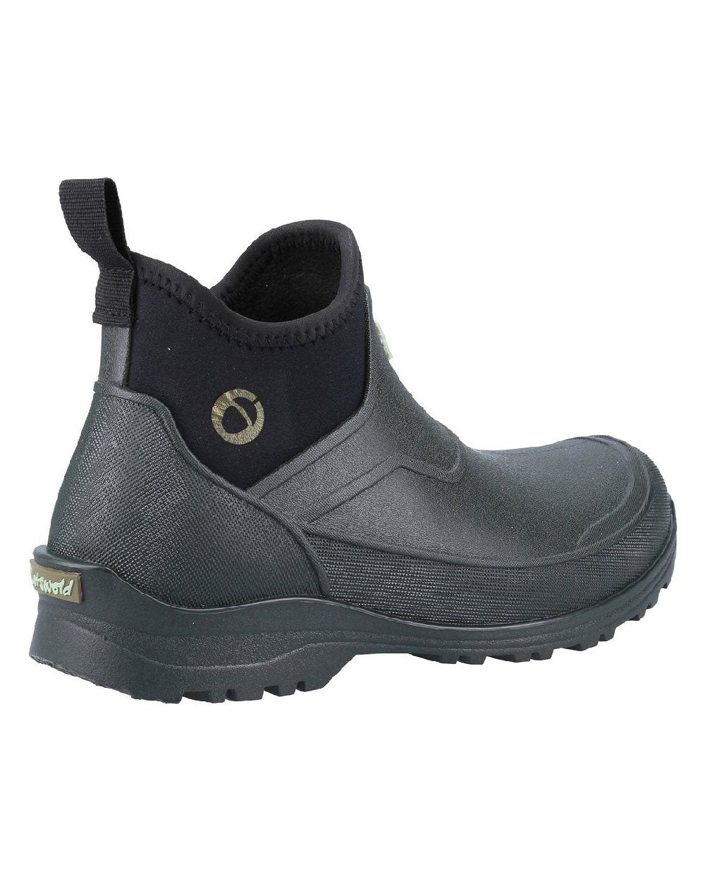 Black coloured Cotswold Coleford Wellington Boots on white background
