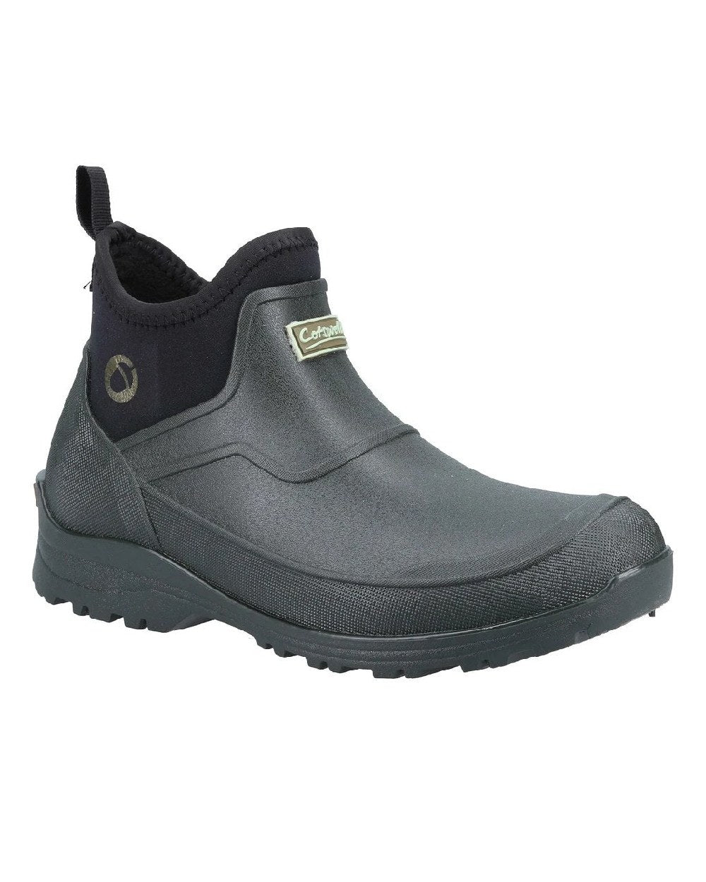 Black coloured Cotswold Coleford Wellington Boots on white background